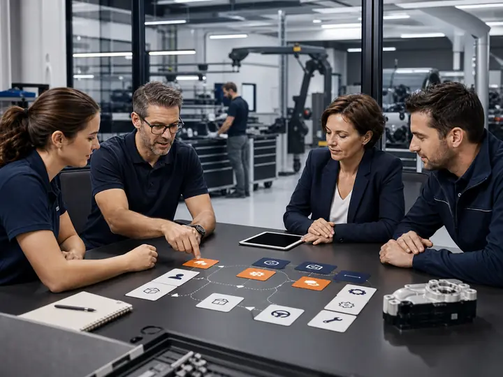 Symbolbild für Zusammenarbeit in einer Serviceorganisation